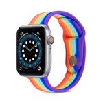 Cinturino in silicone arcobaleno per Apple Watch Series, 7 45mm / 6 & SE & 5 & 4 44mm / 3 & 2 & 1 42mm, 7 41mm / 6 & SE & 5 & 4 40mm / 3 & 2 & 1 38mm