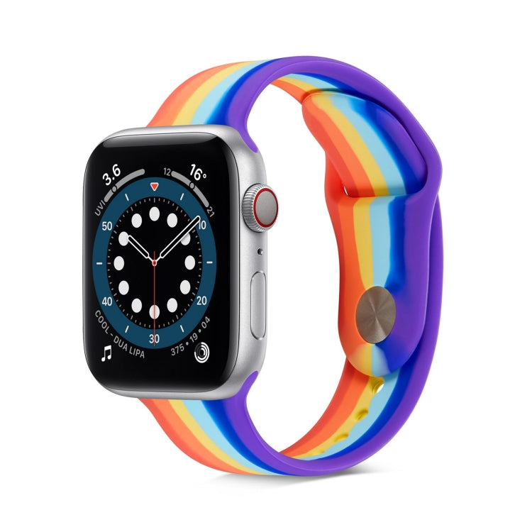 Cinturino in silicone arcobaleno per Apple Watch Series, 7 45mm / 6 & SE & 5 & 4 44mm / 3 & 2 & 1 42mm, 7 41mm / 6 & SE & 5 & 4 40mm / 3 & 2 & 1 38mm