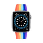 Cinturino in silicone arcobaleno per Apple Watch Series, 7 45mm / 6 & SE & 5 & 4 44mm / 3 & 2 & 1 42mm, 7 41mm / 6 & SE & 5 & 4 40mm / 3 & 2 & 1 38mm