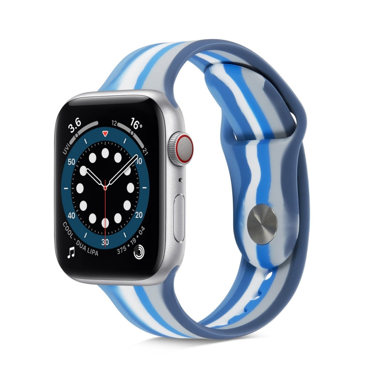 Cinturino in silicone arcobaleno per Apple Watch Series, 7 45mm / 6 & SE & 5 & 4 44mm / 3 & 2 & 1 42mm, 7 41mm / 6 & SE & 5 & 4 40mm / 3 & 2 & 1 38mm