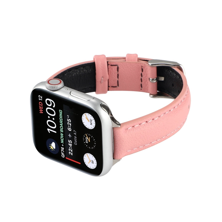 Cinturino sottile in vera pelle da 14 mm per Apple Watch Series, 7 45mm / 6 & SE & 5 & 4 44mm / 3 & 2 & 1 42mm, 7 41mm / 6 & SE & 5 & 4 40mm / 3 & 2 & 1 38mm