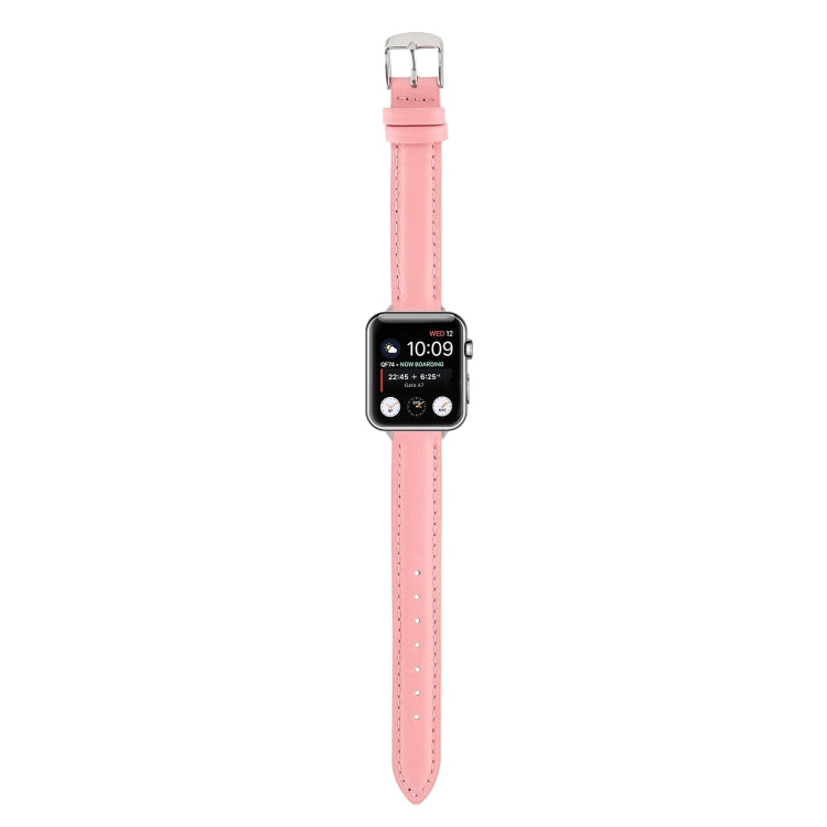 Cinturino sottile in vera pelle da 14 mm per Apple Watch Series, 7 45mm / 6 & SE & 5 & 4 44mm / 3 & 2 & 1 42mm, 7 41mm / 6 & SE & 5 & 4 40mm / 3 & 2 & 1 38mm