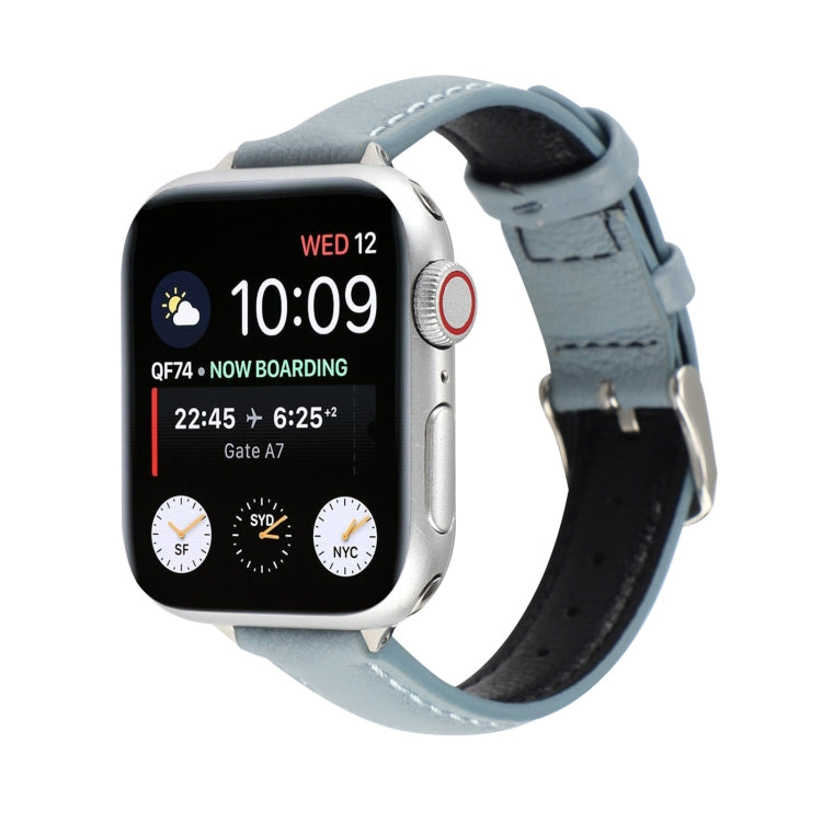 Cinturino sottile in vera pelle da 14 mm per Apple Watch Series, 7 45mm / 6 & SE & 5 & 4 44mm / 3 & 2 & 1 42mm, 7 41mm / 6 & SE & 5 & 4 40mm / 3 & 2 & 1 38mm