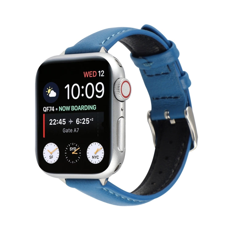Cinturino sottile in vera pelle da 14 mm per Apple Watch Series, 7 45mm / 6 & SE & 5 & 4 44mm / 3 & 2 & 1 42mm, 7 41mm / 6 & SE & 5 & 4 40mm / 3 & 2 & 1 38mm