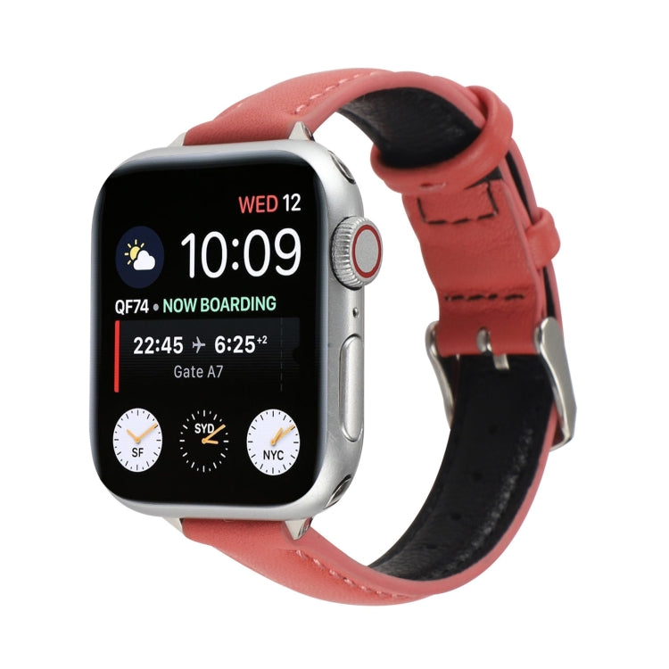 Cinturino sottile in vera pelle da 14 mm per Apple Watch Series, 7 45mm / 6 & SE & 5 & 4 44mm / 3 & 2 & 1 42mm, 7 41mm / 6 & SE & 5 & 4 40mm / 3 & 2 & 1 38mm