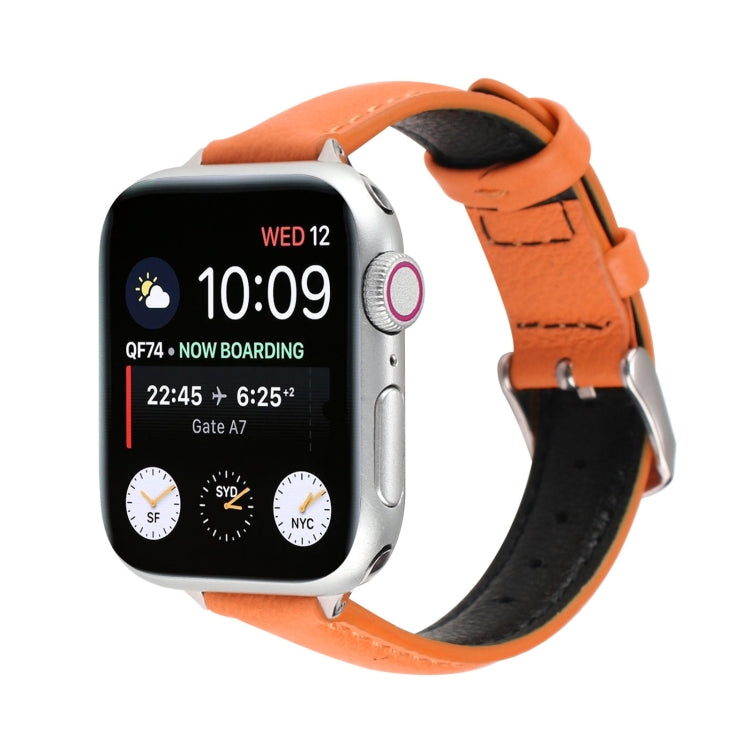 Cinturino sottile in vera pelle da 14 mm per Apple Watch Series, 7 45mm / 6 & SE & 5 & 4 44mm / 3 & 2 & 1 42mm, 7 41mm / 6 & SE & 5 & 4 40mm / 3 & 2 & 1 38mm