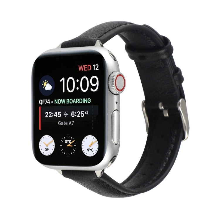 Cinturino sottile in vera pelle da 14 mm per Apple Watch Series, 7 45mm / 6 & SE & 5 & 4 44mm / 3 & 2 & 1 42mm, 7 41mm / 6 & SE & 5 & 4 40mm / 3 & 2 & 1 38mm