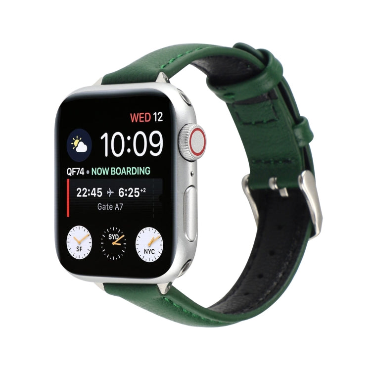 Cinturino sottile in vera pelle da 14 mm per Apple Watch Series, 7 45mm / 6 & SE & 5 & 4 44mm / 3 & 2 & 1 42mm, 7 41mm / 6 & SE & 5 & 4 40mm / 3 & 2 & 1 38mm