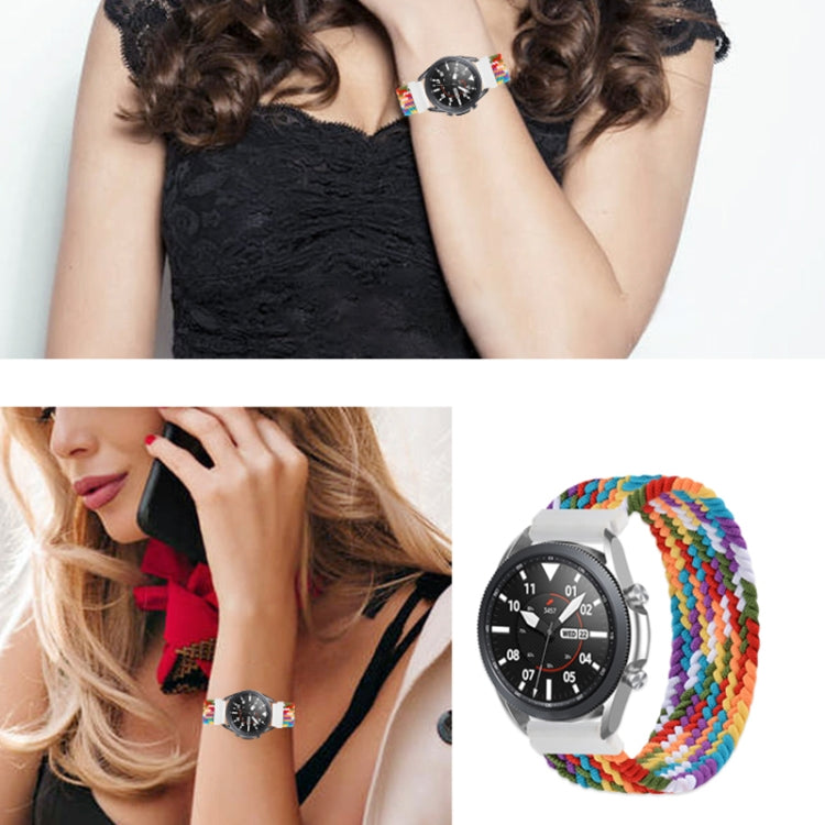 Per Samsung Galaxy Watch 42mm Cinturino di ricambio elastico intrecciato in nylon regolabile, 165mm