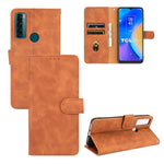 Tinta unita Skin Feel Fibbia magnetica Flip orizzontale Custodia in pelle PU con struttura in vitello con supporto e slot per schede e portafoglio, For TCL 20 SE, For vivo V21, For vivo Y72 5G / iQOO Z3 5G, For Motorola Moto G60 / G40 Fusion