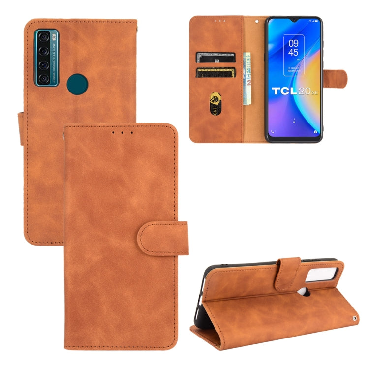 Tinta unita Skin Feel Fibbia magnetica Flip orizzontale Custodia in pelle PU con struttura in vitello con supporto e slot per schede e portafoglio, For TCL 20 SE, For vivo V21, For vivo Y72 5G / iQOO Z3 5G, For Motorola Moto G60 / G40 Fusion