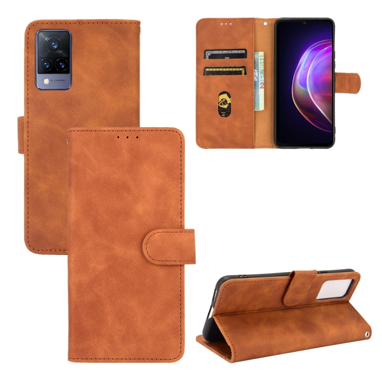 Tinta unita Skin Feel Fibbia magnetica Flip orizzontale Custodia in pelle PU con struttura in vitello con supporto e slot per schede e portafoglio, For TCL 20 SE, For vivo V21, For vivo Y72 5G / iQOO Z3 5G, For Motorola Moto G60 / G40 Fusion