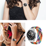 Per Samsung Galaxy Watch Active / Active2 40mm / Active2 44mm Cinturino di ricambio elastico intrecciato in nylon regolabile, 145mm, 155mm
