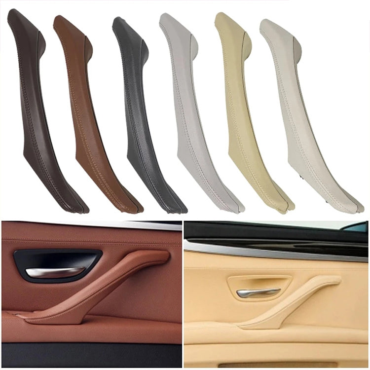 Assemblaggio maniglia porta interna lato sinistro in pelle per auto 51417225854 per BMW Serie 5 F10 / F18 2011-2017, Left Side (Black), Left Side (Beige), Left Side (Creamy-white), Left Side (Grey), Left Side (Wine Red), Left Side (Mocha)