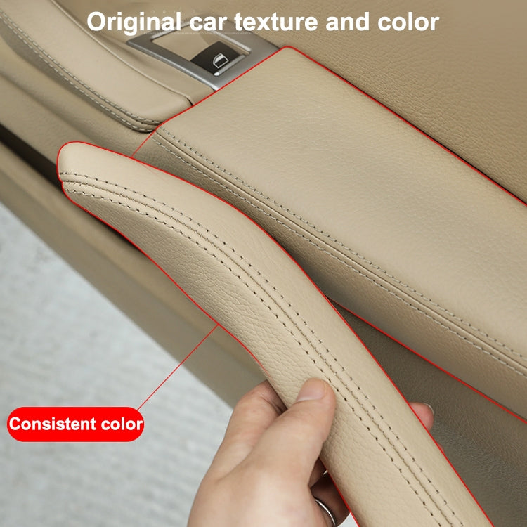 Assemblaggio maniglia porta interna lato sinistro in pelle per auto 51417225854 per BMW Serie 5 F10 / F18 2011-2017, Left Side (Black), Left Side (Beige), Left Side (Creamy-white), Left Side (Grey), Left Side (Wine Red), Left Side (Mocha)