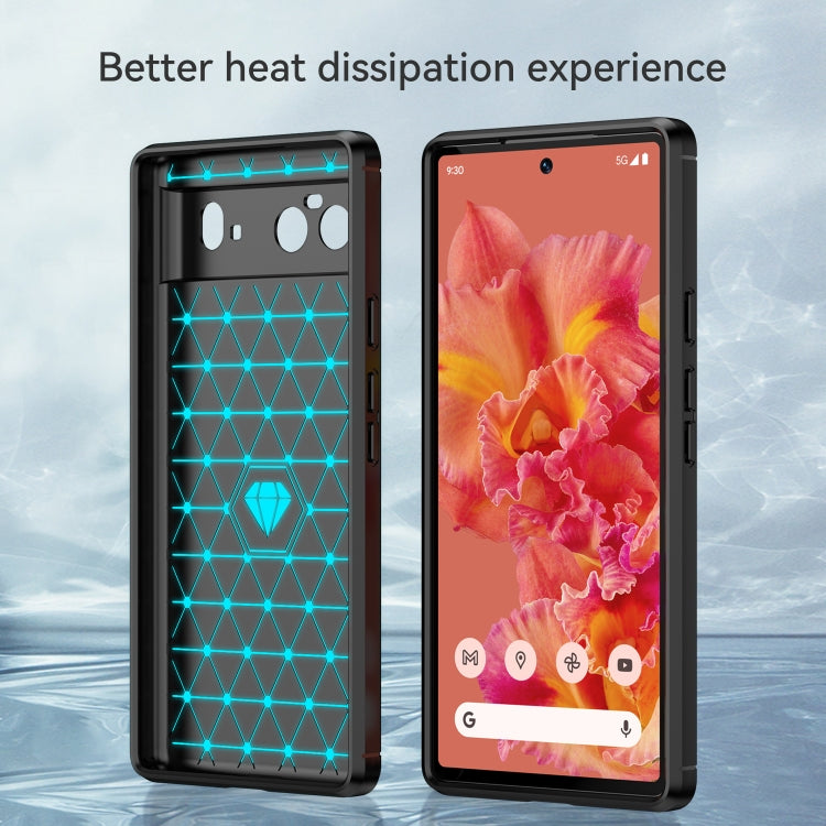 Custodia in TPU in fibra di carbonio con trama spazzolata, For Google Pixel 6, For Google Pixel 6 Pro