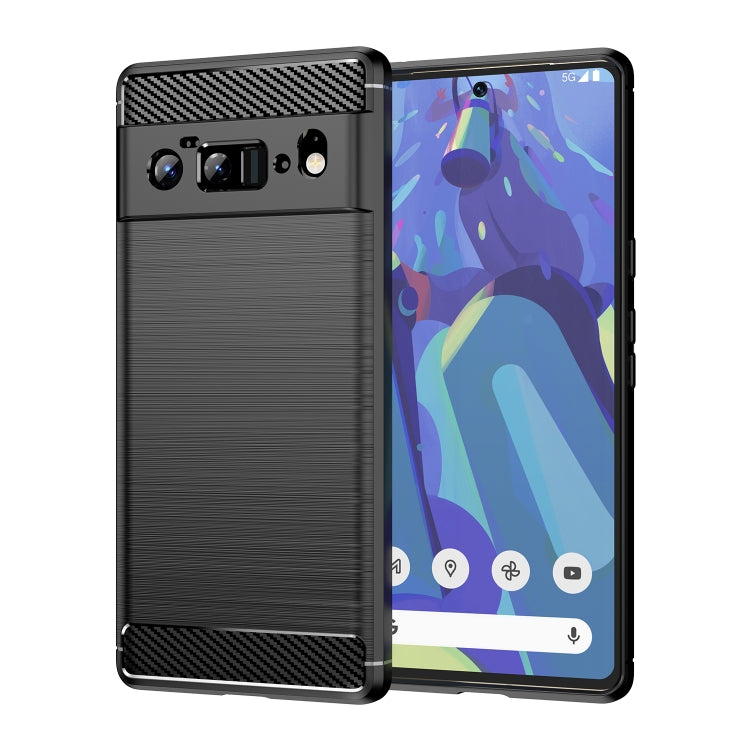 Custodia in TPU in fibra di carbonio con trama spazzolata, For Google Pixel 6, For Google Pixel 6 Pro
