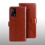 idewei Custodia in pelle a vibrazione orizzontale Crazy Horse Texture con supporto e slot per carte e portafoglio, For OPPO K9 5G, For OPPO Realme Narzo 30A, For OPPO Reno5 A Japanese Version