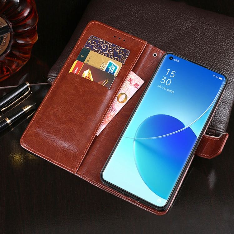 idewei Custodia in pelle a vibrazione orizzontale Crazy Horse Texture con supporto e slot per carte e portafoglio, For OPPO Reno 6 Pro, For OPPO Reno 6 Pro 5G, For vivo X60 /  X60 (Curved Screen Version), For OPPO Reno5 A (Japanese Version)
