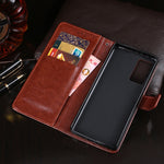 idewei Custodia in pelle a vibrazione orizzontale Crazy Horse Texture con supporto e slot per carte e portafoglio, For vivo X60 /  X60 Curved Screen Version