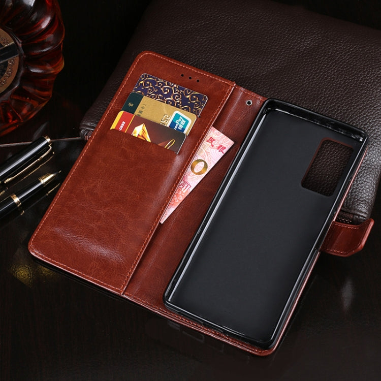 idewei Custodia in pelle a vibrazione orizzontale Crazy Horse Texture con supporto e slot per carte e portafoglio, For vivo X60 /  X60 Curved Screen Version