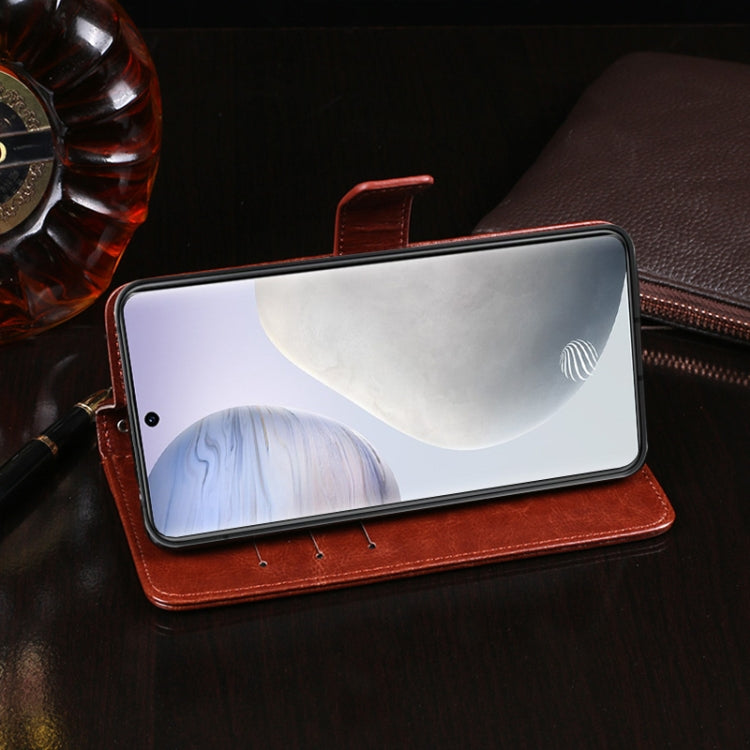 idewei Custodia in pelle a vibrazione orizzontale Crazy Horse Texture con supporto e slot per carte e portafoglio, For vivo X60 /  X60 Curved Screen Version
