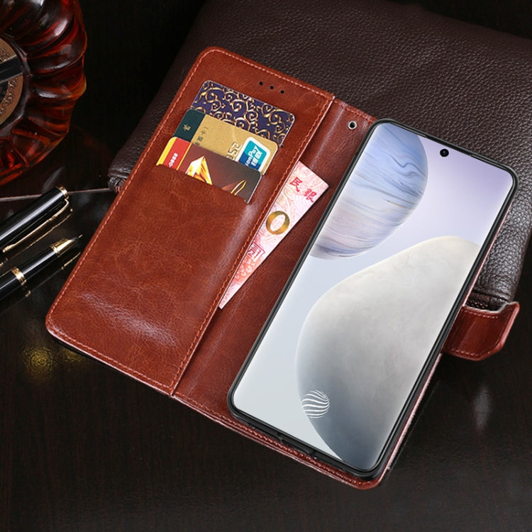 idewei Custodia in pelle a vibrazione orizzontale Crazy Horse Texture con supporto e slot per carte e portafoglio, For vivo X60 /  X60 Curved Screen Version