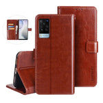 idewei Custodia in pelle a vibrazione orizzontale Crazy Horse Texture con supporto e slot per carte e portafoglio, For vivo X60 /  X60 Curved Screen Version