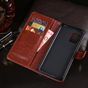 idewei Custodia in pelle a vibrazione orizzontale Crazy Horse Texture con supporto e slot per carte e portafoglio, For Asus Zenfone 8 ZS590KS, For Cubot C20, For Nokia G20