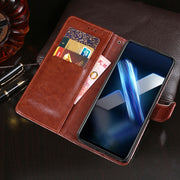 idewei Custodia in pelle a vibrazione orizzontale Crazy Horse Texture con supporto e slot per carte e portafoglio, For Honor X20 SE, For Nokia X10 / X20