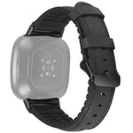 Cinturino in pelle + cinturino di ricambio in silicone, For Fitbit Versa 3