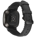 Cinturino in pelle + cinturino di ricambio in silicone, For Fitbit Versa 3