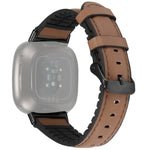 Cinturino in pelle + cinturino di ricambio in silicone, For Fitbit Versa 3