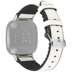 Cinturino in pelle + cinturino di ricambio in silicone, For Fitbit Versa 3