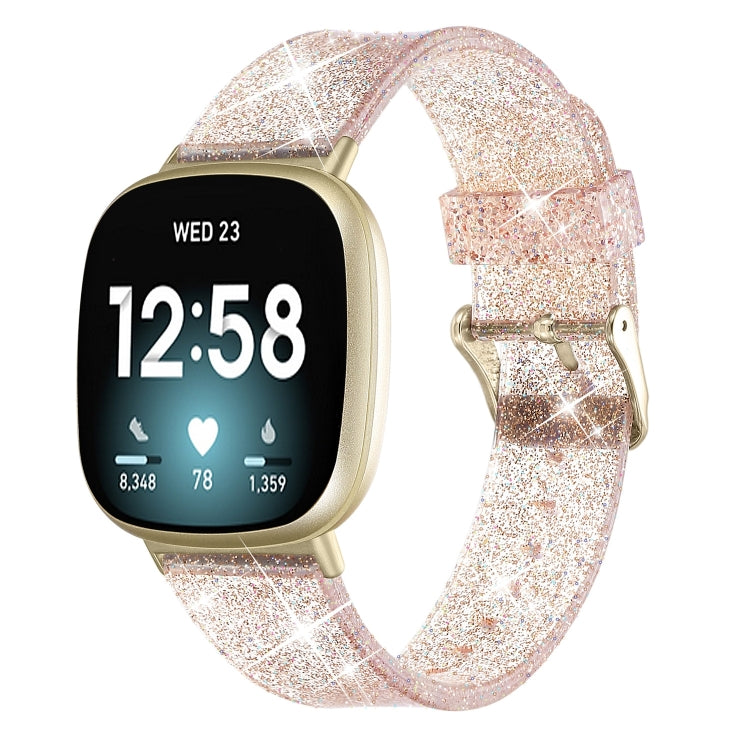Cinturino di ricambio per cinturino in silicone con polvere glitterata, For Fitbit Versa 3