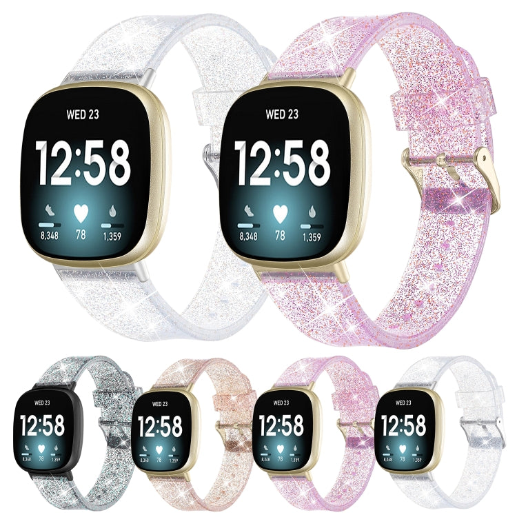 Cinturino di ricambio per cinturino in silicone con polvere glitterata, For Fitbit Versa 3