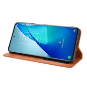 Custodia in pelle a vibrazione orizzontale con struttura retrò Crazy Horse con fibbia magnetica con supporto e slot per schede e cornice per foto, For TCL 20 5G / 20S / 20L / 20L+