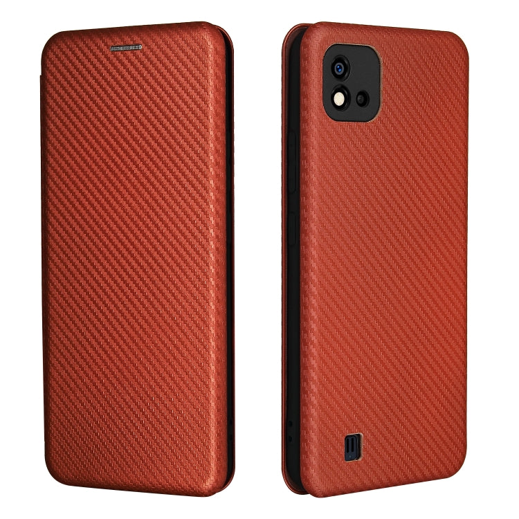 Struttura in fibra di carbonio Flip orizzontale magnetico Custodia in pelle TPU + PC + PU con slot per schede, For OPPO Realme C11 2021, For OPPO Realme C20, For OPPO Reno 5A(Japan version), For TCL 20 Pro 5G