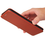 Struttura in fibra di carbonio Flip orizzontale magnetico Custodia in pelle TPU + PC + PU con slot per schede, For OPPO Realme C11 2021, For OPPO Realme C20, For OPPO Reno 5A(Japan version), For TCL 20 Pro 5G