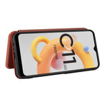 Struttura in fibra di carbonio Flip orizzontale magnetico Custodia in pelle TPU + PC + PU con slot per schede, For OPPO Realme C11 2021, For OPPO Realme C20, For OPPO Reno 5A(Japan version), For TCL 20 Pro 5G
