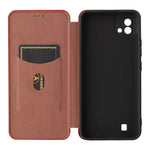 Struttura in fibra di carbonio Flip orizzontale magnetico Custodia in pelle TPU + PC + PU con slot per schede, For OPPO Realme C11 2021, For OPPO Realme C20, For OPPO Reno 5A(Japan version), For TCL 20 Pro 5G