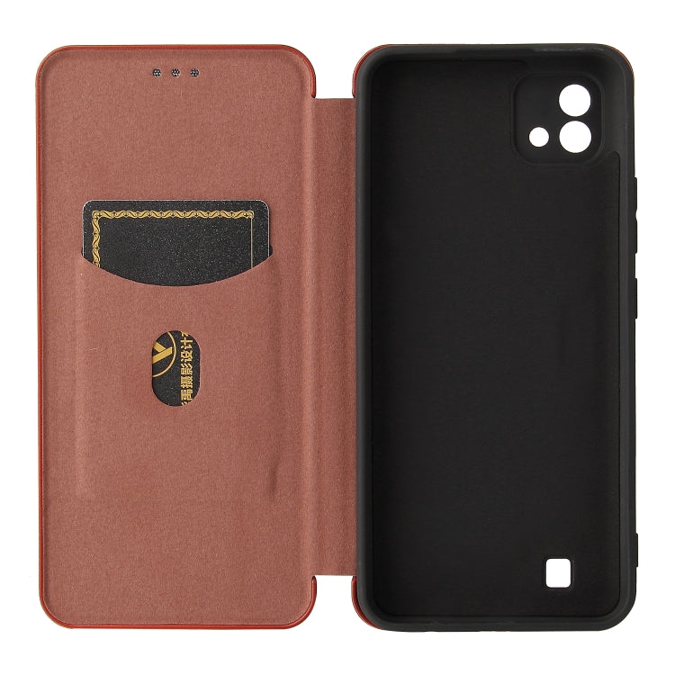 Struttura in fibra di carbonio Flip orizzontale magnetico Custodia in pelle TPU + PC + PU con slot per schede, For OPPO Realme C11 2021, For OPPO Realme C20, For OPPO Reno 5A(Japan version), For TCL 20 Pro 5G