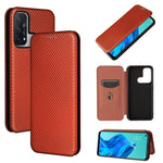 Struttura in fibra di carbonio Flip orizzontale magnetico Custodia in pelle TPU + PC + PU con slot per schede, For OPPO Realme C11 2021, For OPPO Realme C20, For OPPO Reno 5A(Japan version), For TCL 20 Pro 5G