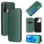 Struttura in fibra di carbonio Flip orizzontale magnetico Custodia in pelle TPU + PC + PU con slot per schede, For OPPO Realme C11 2021, For OPPO Realme C20, For OPPO Reno 5A(Japan version), For TCL 20 Pro 5G