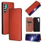 Struttura in fibra di carbonio Flip orizzontale magnetico Custodia in pelle TPU + PC + PU con slot per schede, For OPPO Realme C11 2021, For OPPO Realme C20, For OPPO Reno 5A(Japan version), For TCL 20 Pro 5G