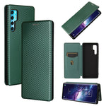 Struttura in fibra di carbonio Flip orizzontale magnetico Custodia in pelle TPU + PC + PU con slot per schede, For OPPO Realme C11 2021, For OPPO Realme C20, For OPPO Reno 5A(Japan version), For TCL 20 Pro 5G