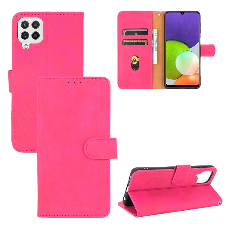 Tinta unita Skin Feel Fibbia magnetica Flip orizzontale Custodia in pelle PU con struttura in vitello con supporto e slot per schede e portafoglio, For Nokia 1.4, For Samsung Galaxy A22 4G