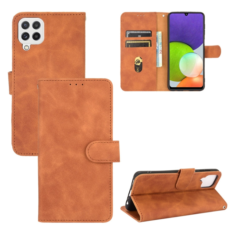 Tinta unita Skin Feel Fibbia magnetica Flip orizzontale Custodia in pelle PU con struttura in vitello con supporto e slot per schede e portafoglio, For Nokia 1.4, For Samsung Galaxy A22 4G