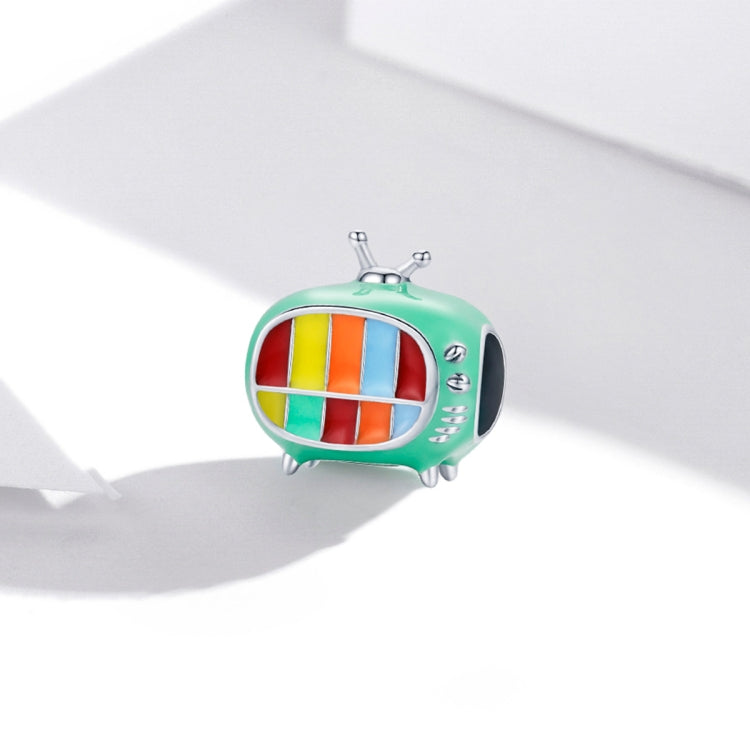 Accessori per collana braccialetto fai-da-te con mini TV a colori in argento sterling S925, Mini Color TV