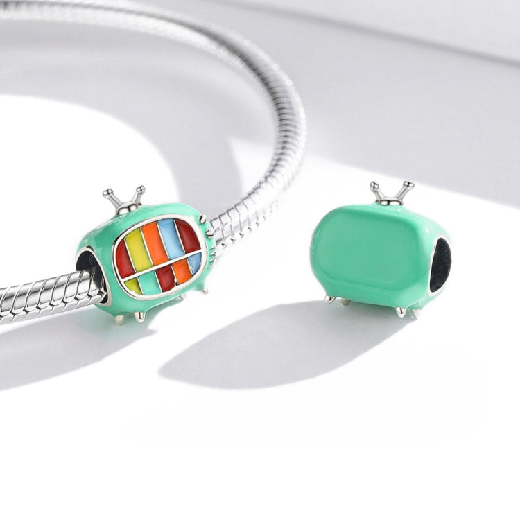 Accessori per collana braccialetto fai-da-te con mini TV a colori in argento sterling S925, Mini Color TV